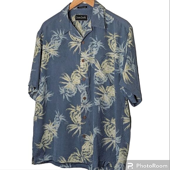 Ocean Pacific Menswear Washable Silk Blue Button Down Shirt Sleeve Shirt  M - Picture 1 of 10